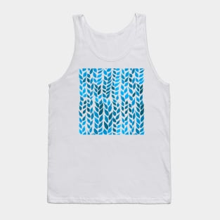 Simple Watercolor Leaves - Blue Tank Top